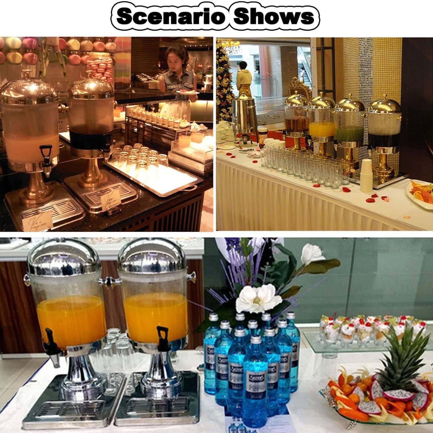 Distributore di bevande per feste, contenitore per bevande in acciaio inox da 16 l/24 l con camera di ghiaccio, ideale per buffet, bar ed eventi, stazione di bevande refrigerate