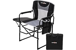 Ozark Trail Director's Chair with Side Table - Black, Outdoor
