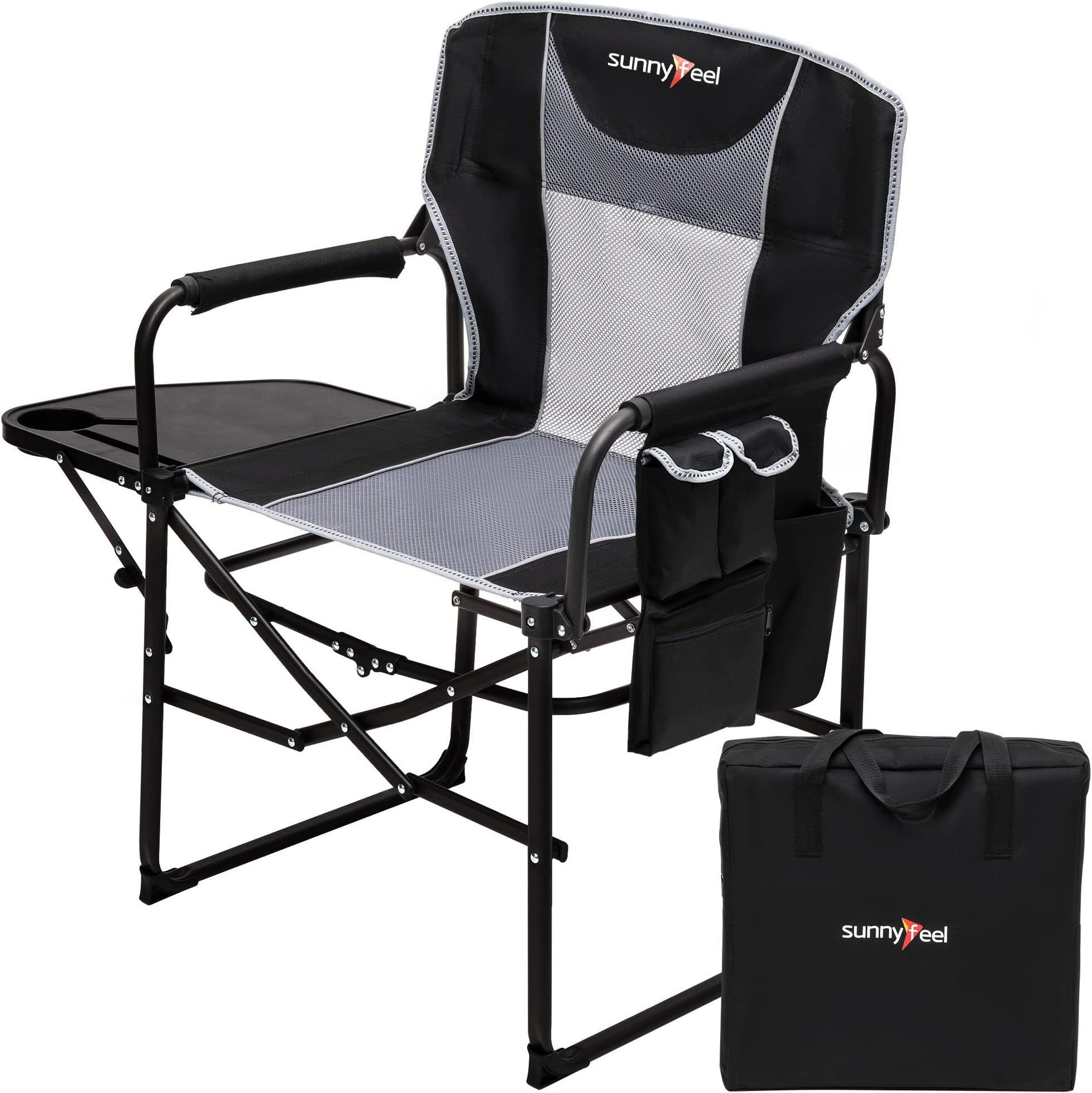 Sunnyfeel Oversized Camping Director Chair with Side Table