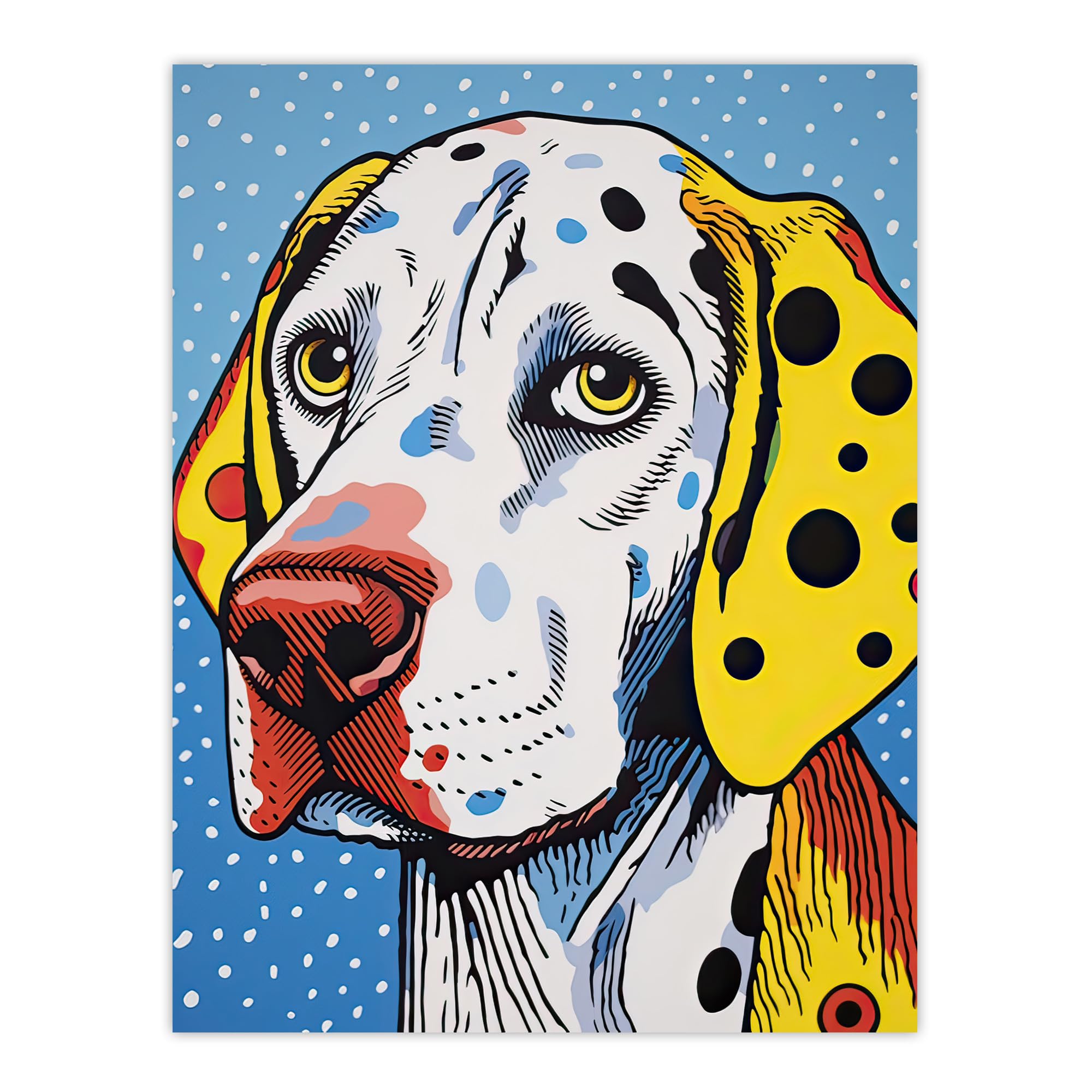 Amazon.com: Artery8 Dalmatian Dog Pop Art Painting Yellow Orange