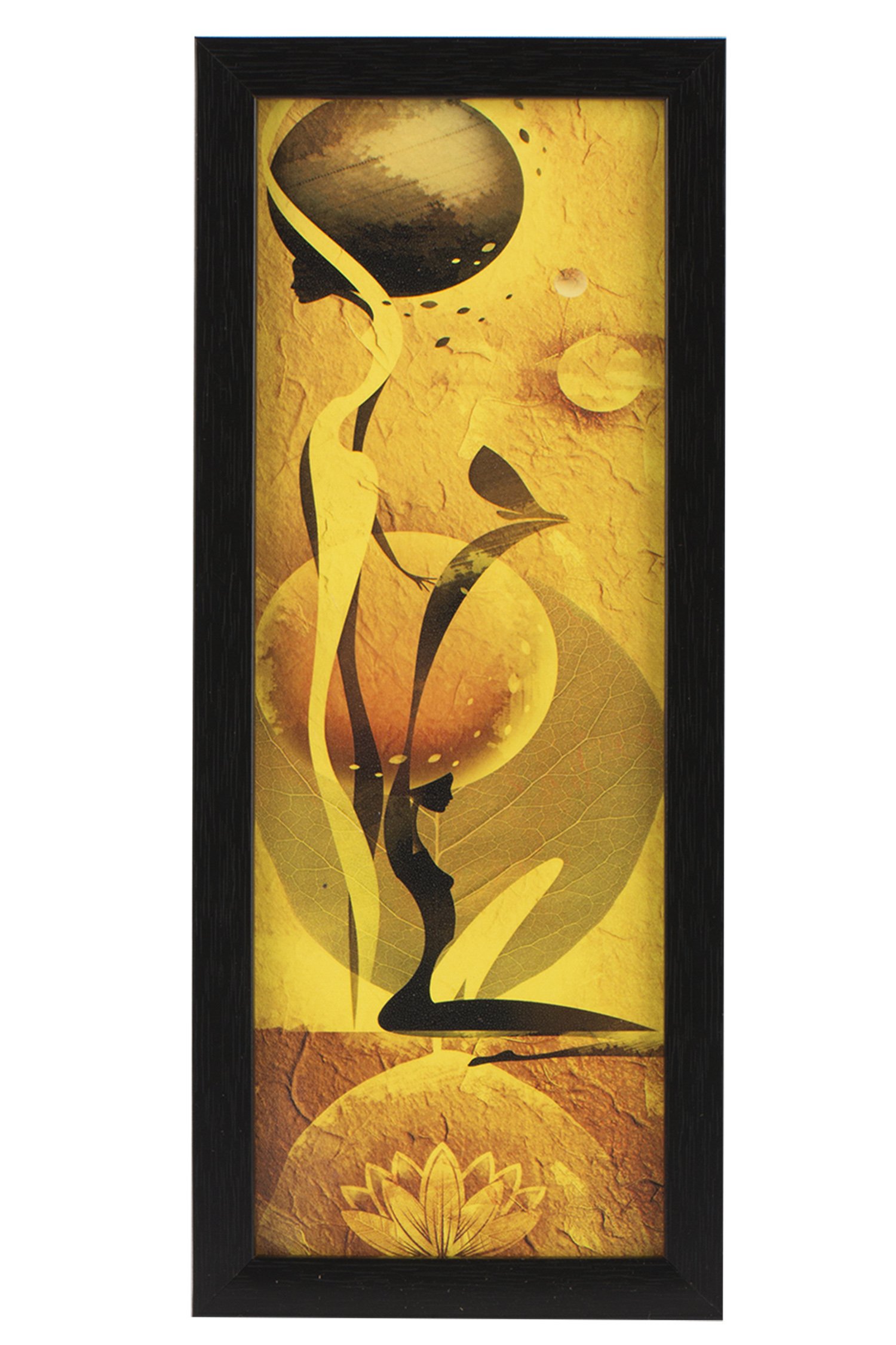 Indianara 3 PC Set of Modern Abstract Paintings Without Glass 5.2 X 12.5, 9.5 X 12.5, 5.2 X 12.5 inch 3