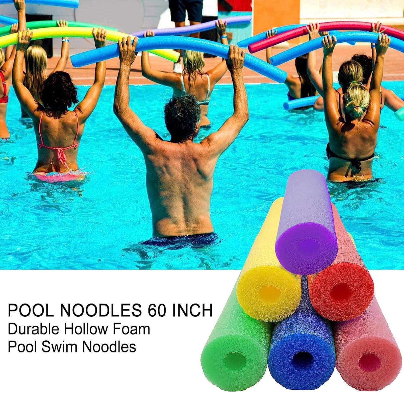 Poolnudeln 2er Set 59 Zoll - EPE-Schaum Schwimmnudeln Mit Hohem Auftrieb, Lila