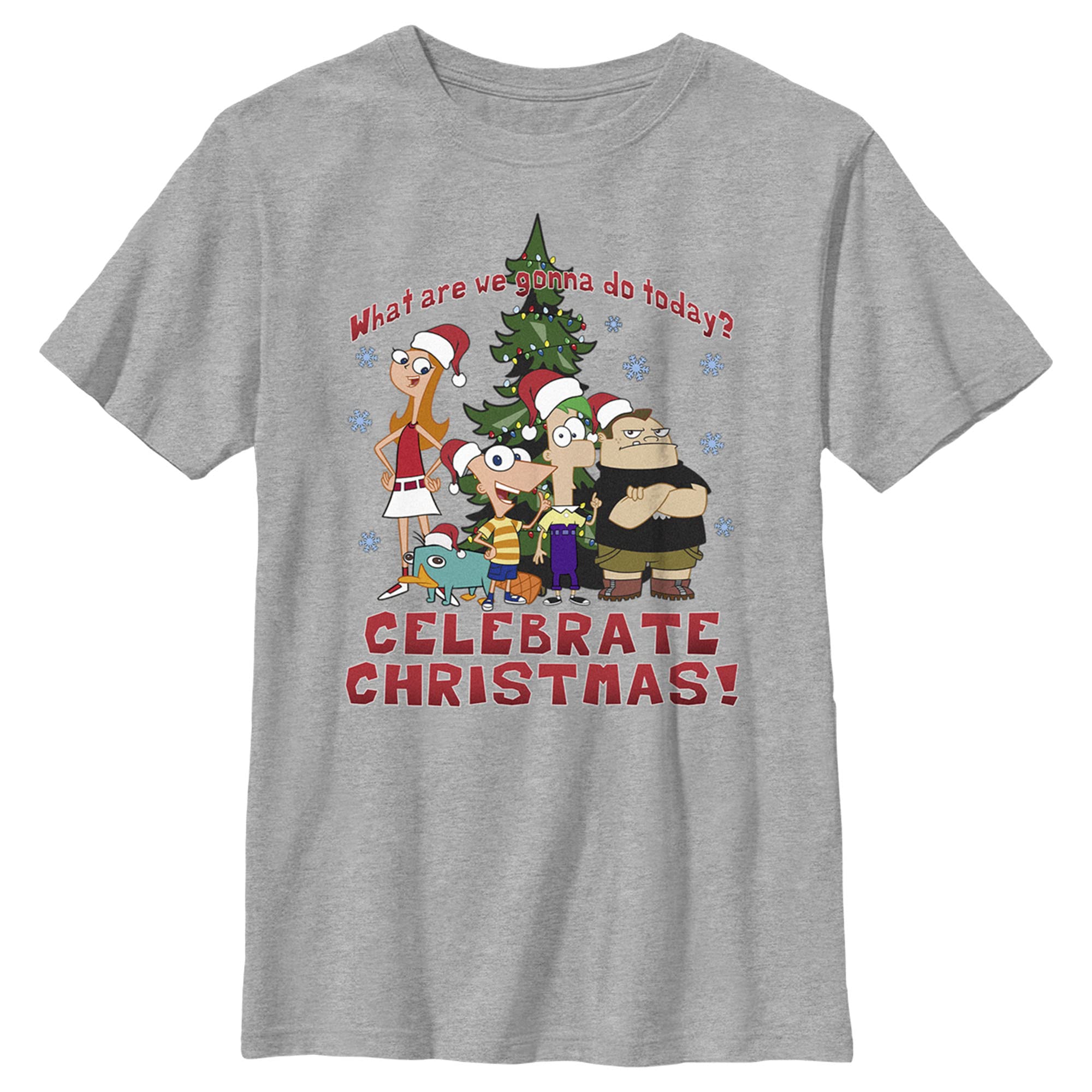 Disney Kids Phineas and Ferb Celebrate Christmas Boys T-Shirt