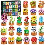 Advent Calendar 2025 Flower Succulent 3.6 Mini Building Set - 24 Day Christmas Countdown Calendar Blocks Xmas Botanical Collection for Home Decor Party Favor Gifts for Adults Women Kids Girls Boys 10+