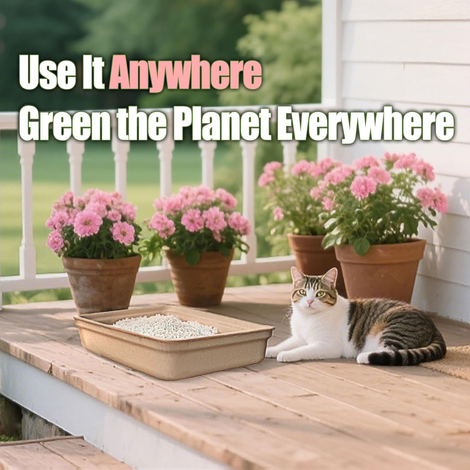 Disposable Litter Boxes for Cats Large: 8-Pack Leak-Proof Sustainable for Indoor/Travel Use Standalone or as Liner17.5'' x 13.5''