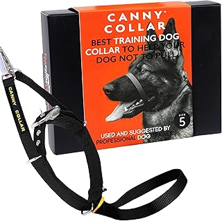 Canny Collar No-Pull Dog Headcollar | Gentle Training Aid to Stop Pulling on Lead | Humane Lead Control Collar for Better Walks | Comfortable & Secure Fit | Black – Size 5