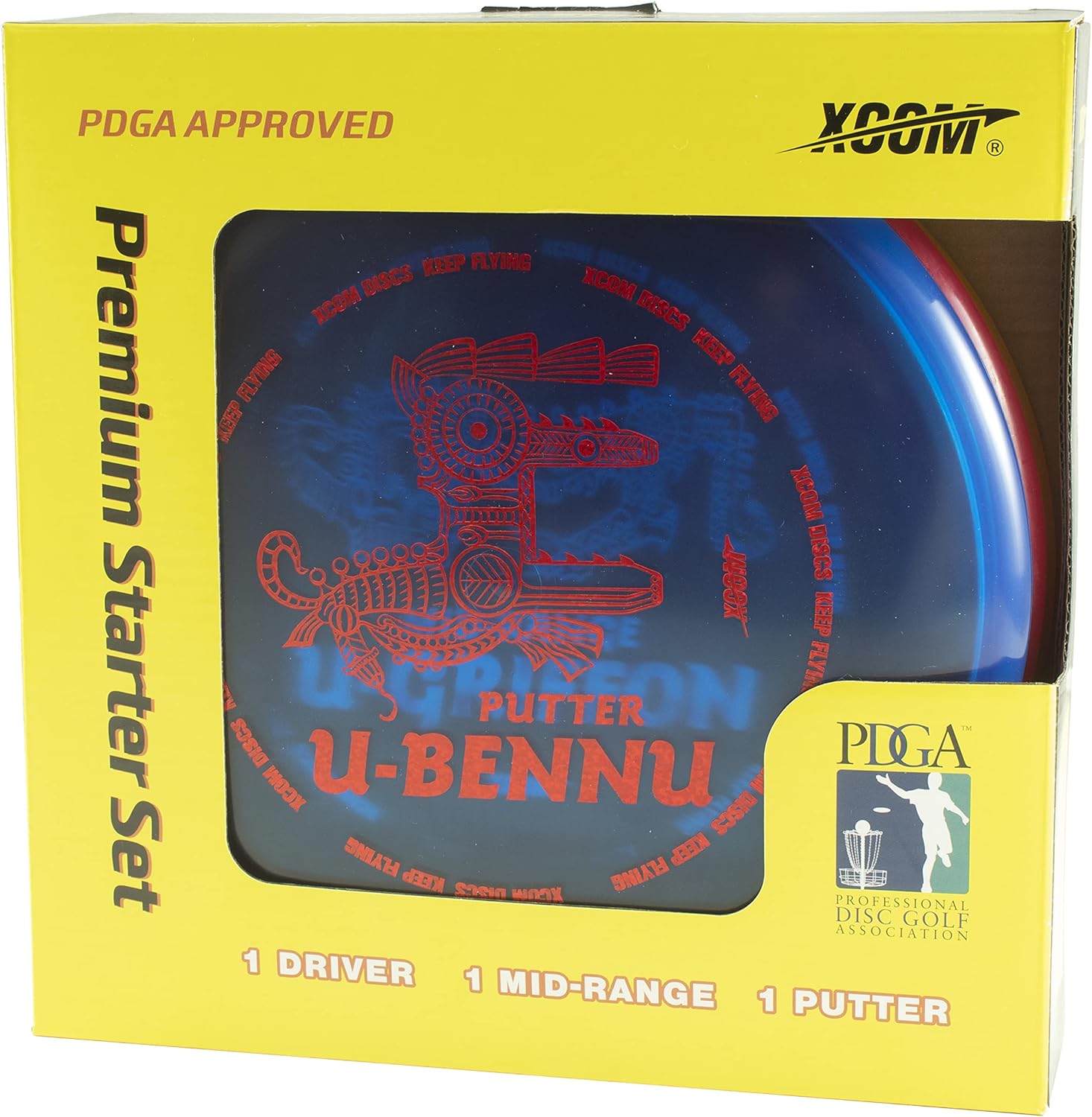 X-Com Premium Disc Golf Starter Set with 3 Discs