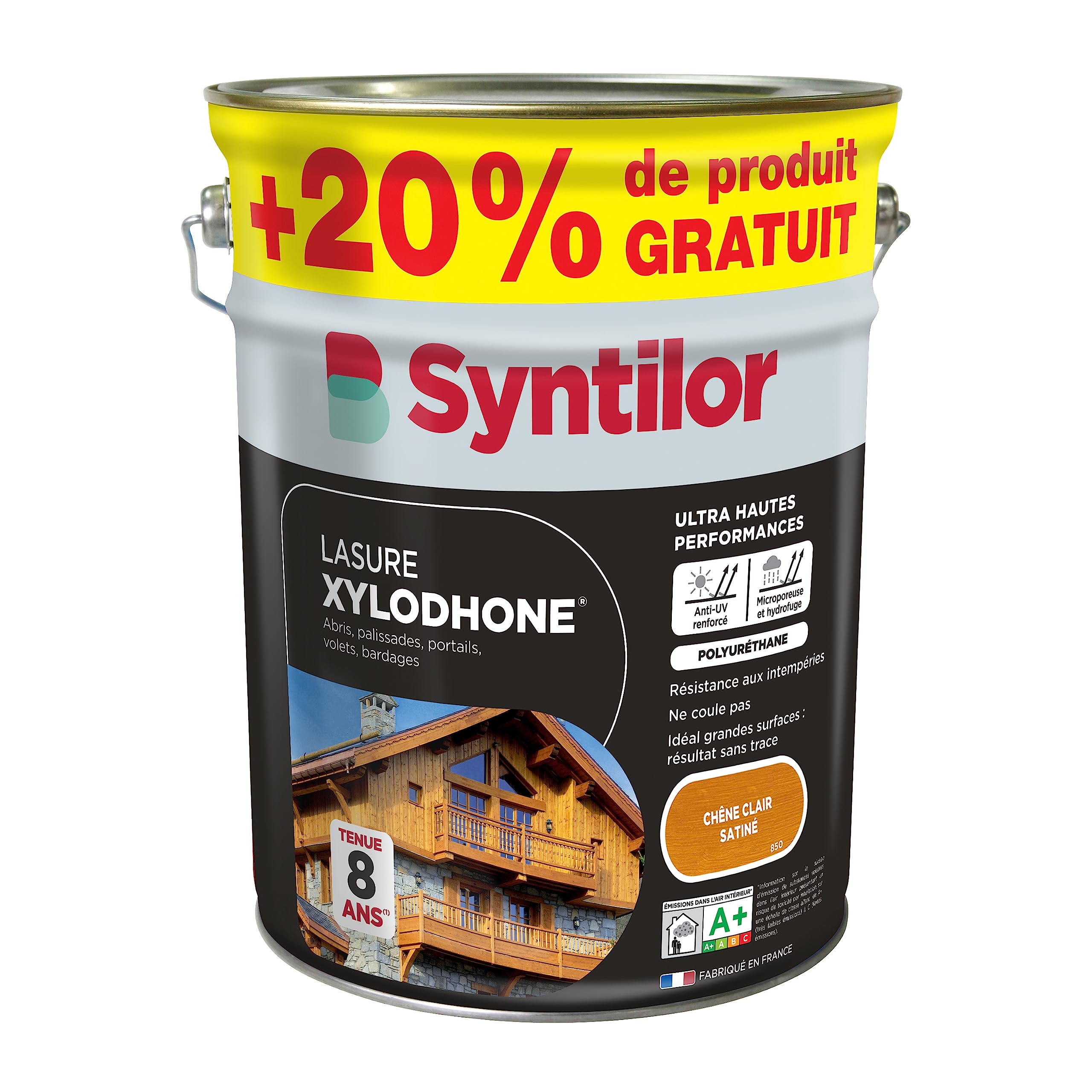 Syntilor Lasure Xylodhone® Ultra Hautes Performances 8 Ans Chêne Clair Satiné 5L+20%