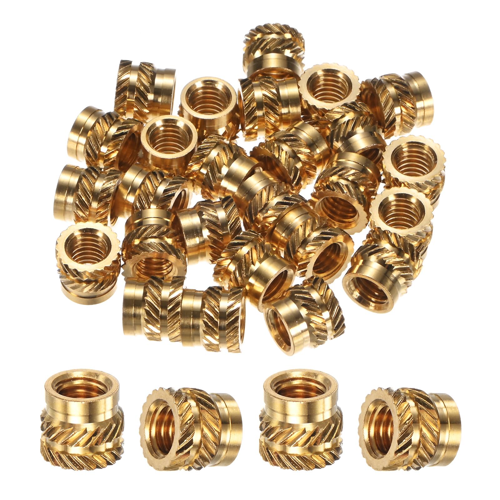 M METERXITY 25-Pack Threaded Inserts, M6 x 8mm l x 9mm OD Brass Heat Set Insert Nuts