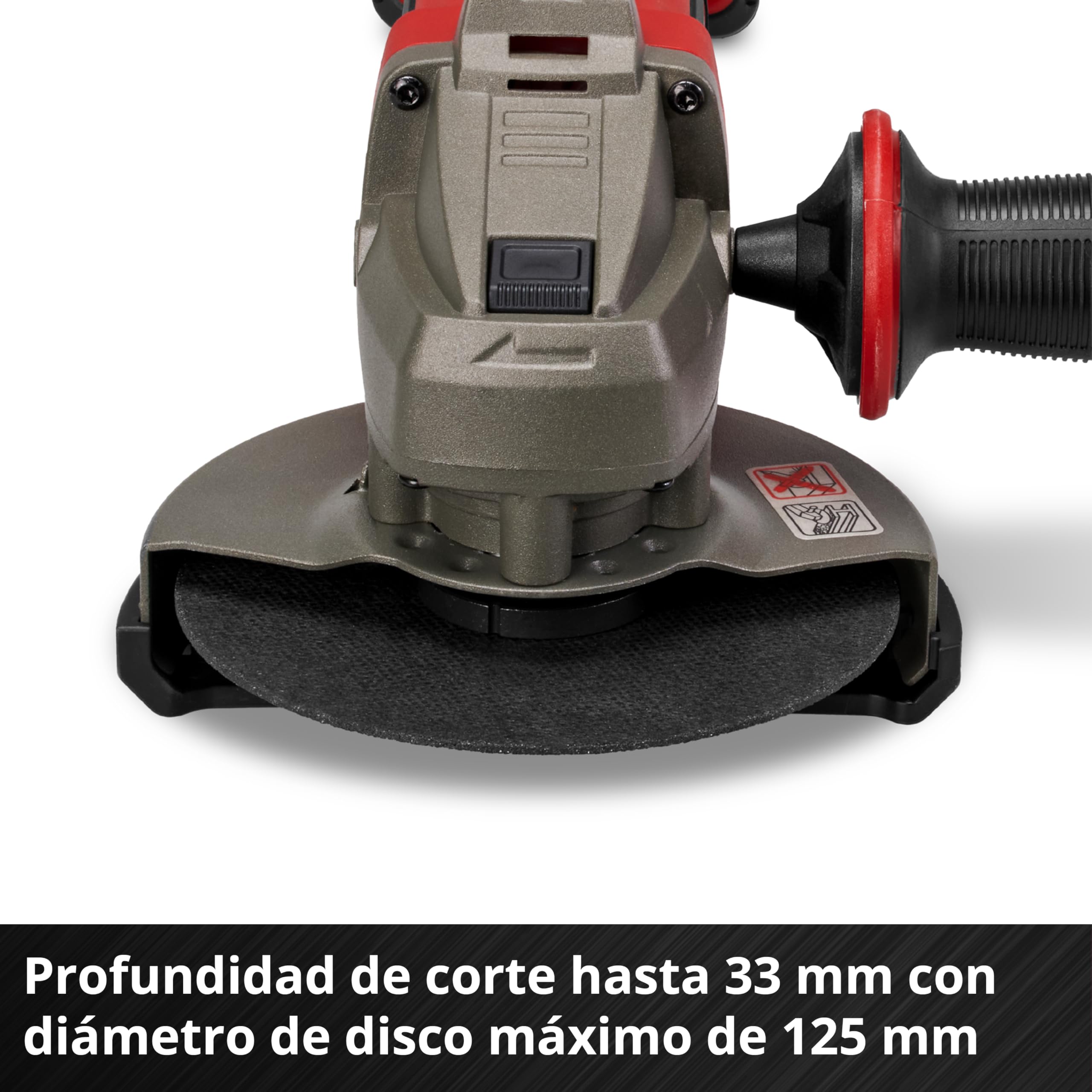 Einhell Amoladora angular con batería TE-AG 18/125-2 Li (1x 4,0 Ah) PXC (18V, 125mm diámetro de disco, 33mm profundidad de corte, protección de corte, sin disco de corte, incl. batería 4,0 Ah)
