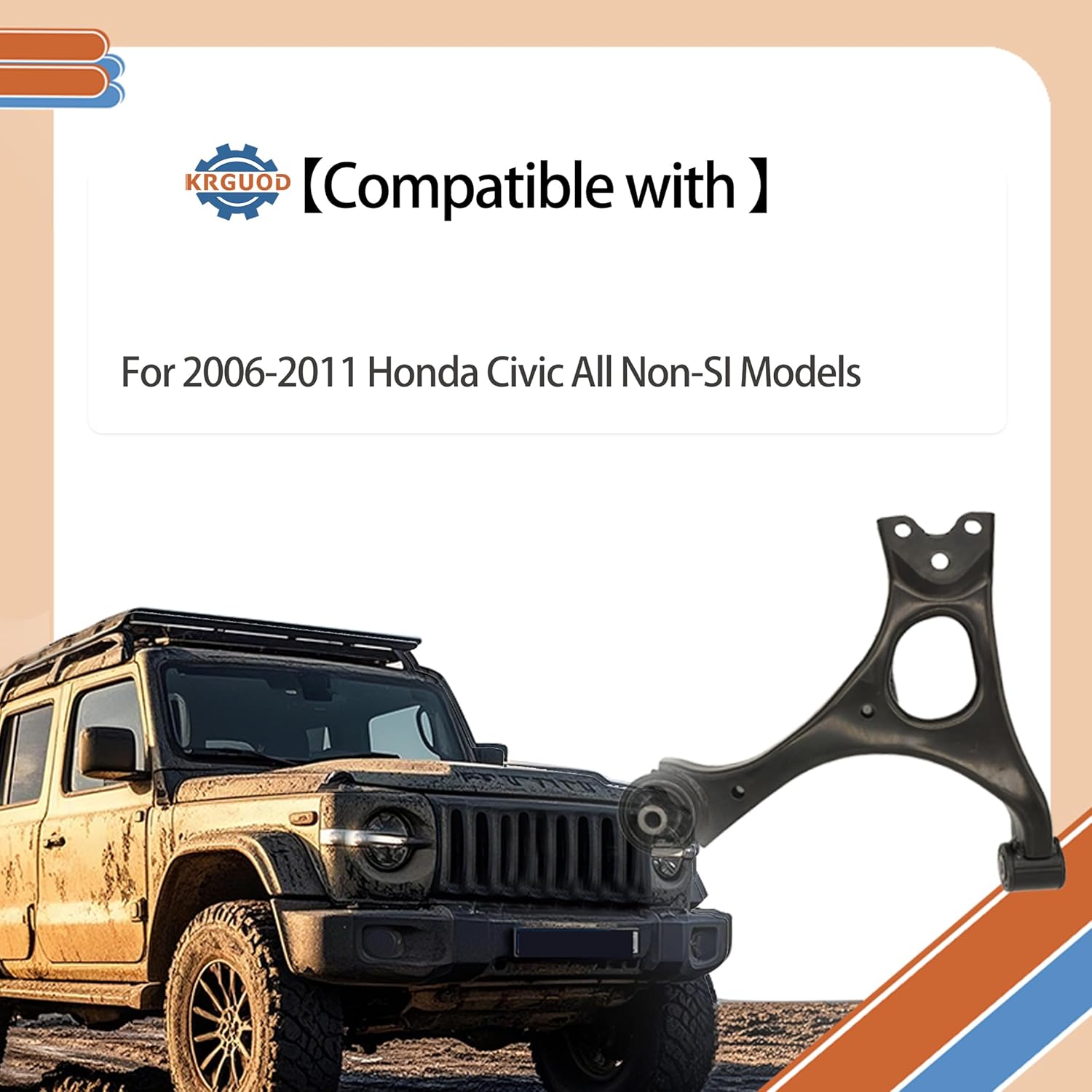 Front Lower Control Arm Suspension Kit 12pcs compatible with 2006 2007 2008 2009 2010 2011 Honda Civic Non-Si Model with Ball Joint Sway Bar Tie Rod Kit K620382 K620383.