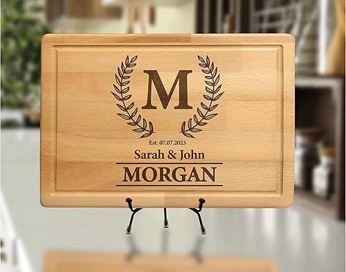 Miniatura 8 de Personalized Last Name Cutting Board 2025, Custom Couple Monogram Cutting Board, Customizable Christmas Anniversary Wedding Gift, Valentines Day