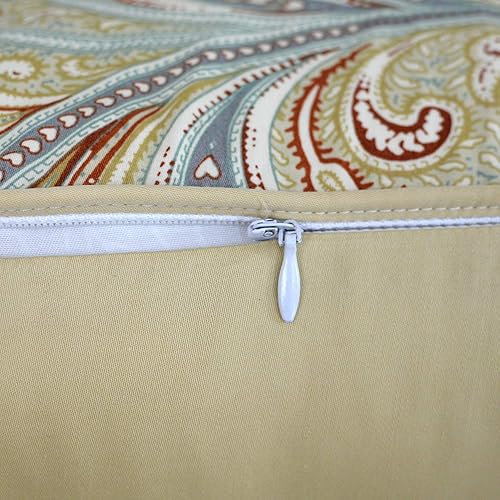 Vista 13 de Softta Funda de almohada con diseño floral de cachemira, 800 hilos, 100% algodón egipcio (paquete de 2 unidades, sin edredón, sin relleno), funda