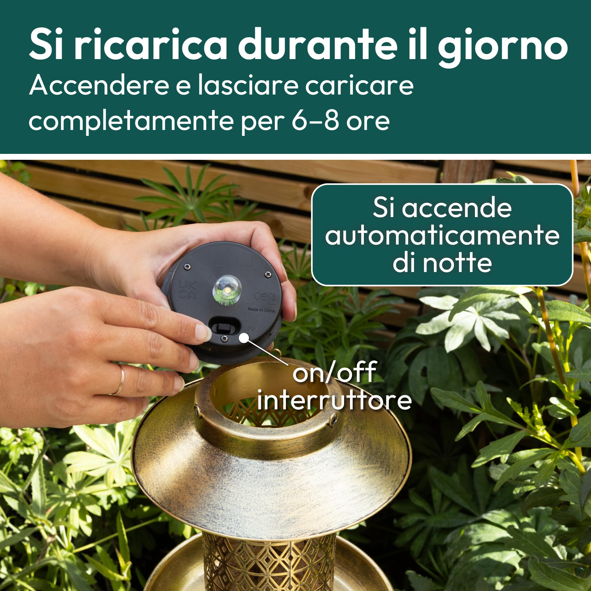 Gadgy Mangiatoia per Uccelli con Luce Solare – Casetta per Uccelli da Esterno 2-in-1 con Illuminazione LED – Decorazione da Giardino Resistente alle Intemperie