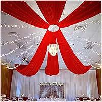 Vista 16 de Ivory Ceiling Drapes 6 Panels 5ftx10ft Wedding Arch Draping Fabric Chiffon Wedding Drapes Curtain Decorations with Rod Pocket