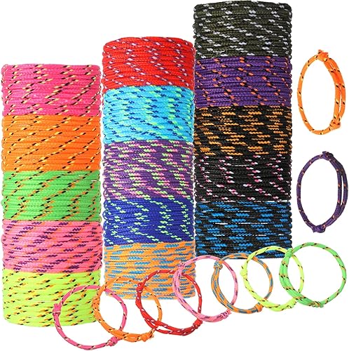 Hillban 300 pulseras de la amistad a granel para niños, pulseras de gelatina de neón de los años 80, regalos de fiesta de los 80, cuerda de