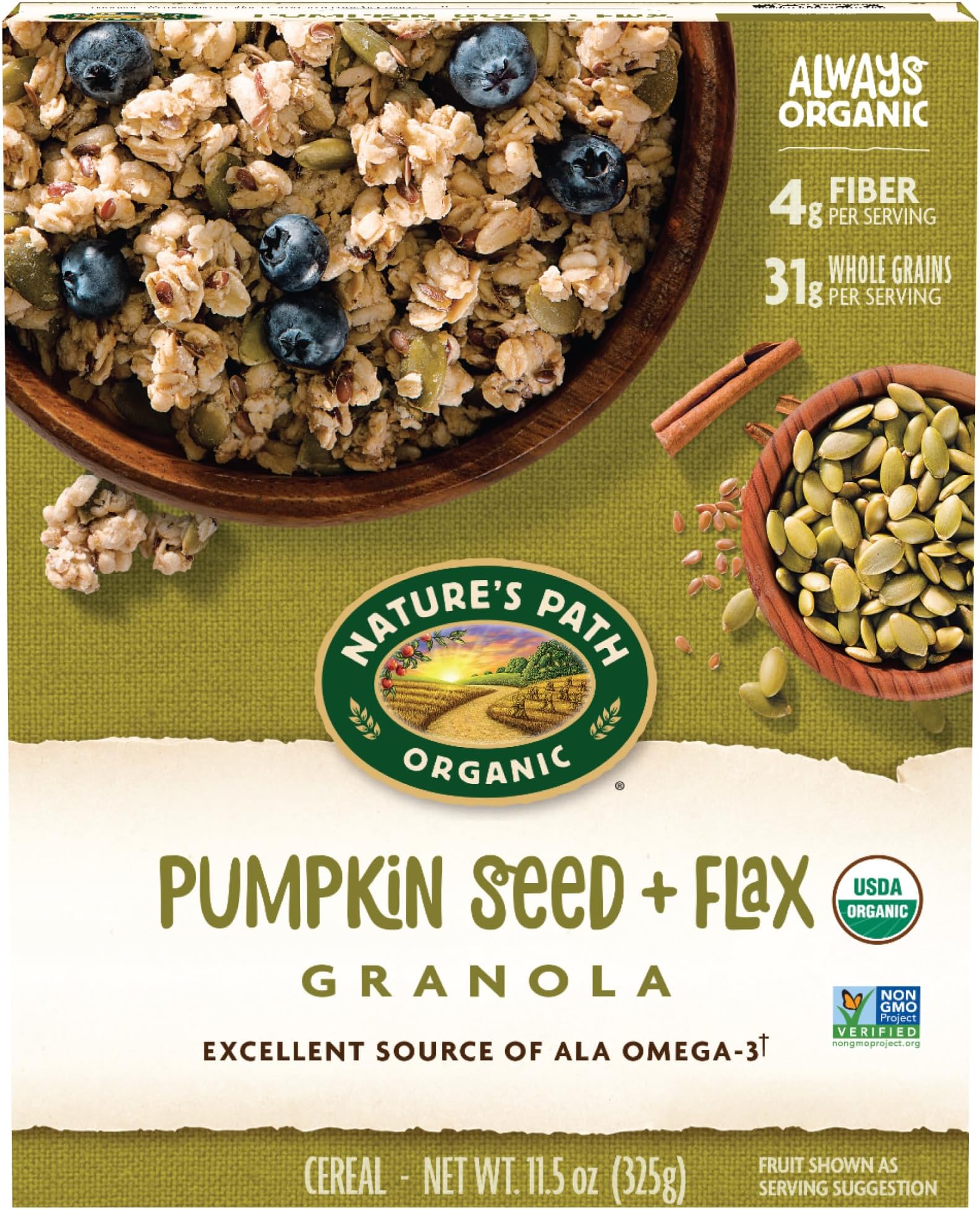 Nature's Path Organic Pumpkin Seed + Flax Granola, 11.5 Ounce (Pack of 1)