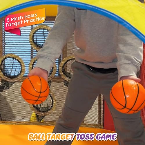 Miniatura 5 de Whubefy Casa inflable de rebote para niños de 3 a 6 años, castillo animoso de cohetes de espacio pequeño con tobogán y soplador, juego de rol de