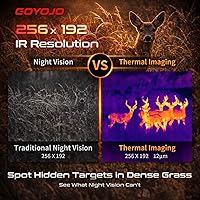 Vista 3 de GOYOJO Monóculo térmico, 256x192 (25 Hz) Cámara monoscopio de imagen térmica para adultos, Gafas de visión con lente focal de 10mm Alcances térmicos
