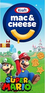 Kraft Mac & Cheese Super Mario Power-Up Pasta Shapes, Original Flavor 5.5oz Box - No Artificial Flavors, Fun Kids Dinner