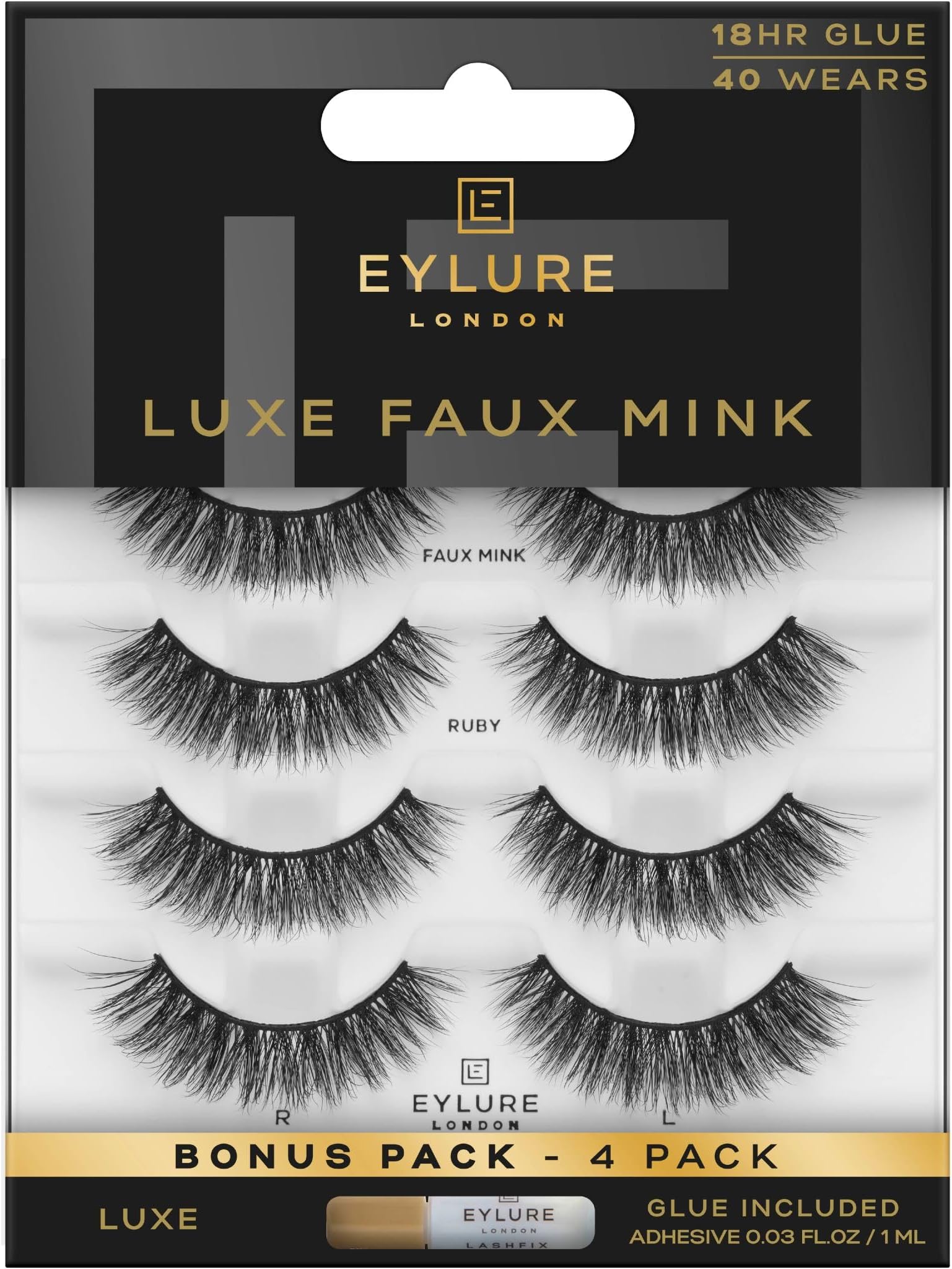 Luxe Faux Mink Ruby Eyelashes Multipack