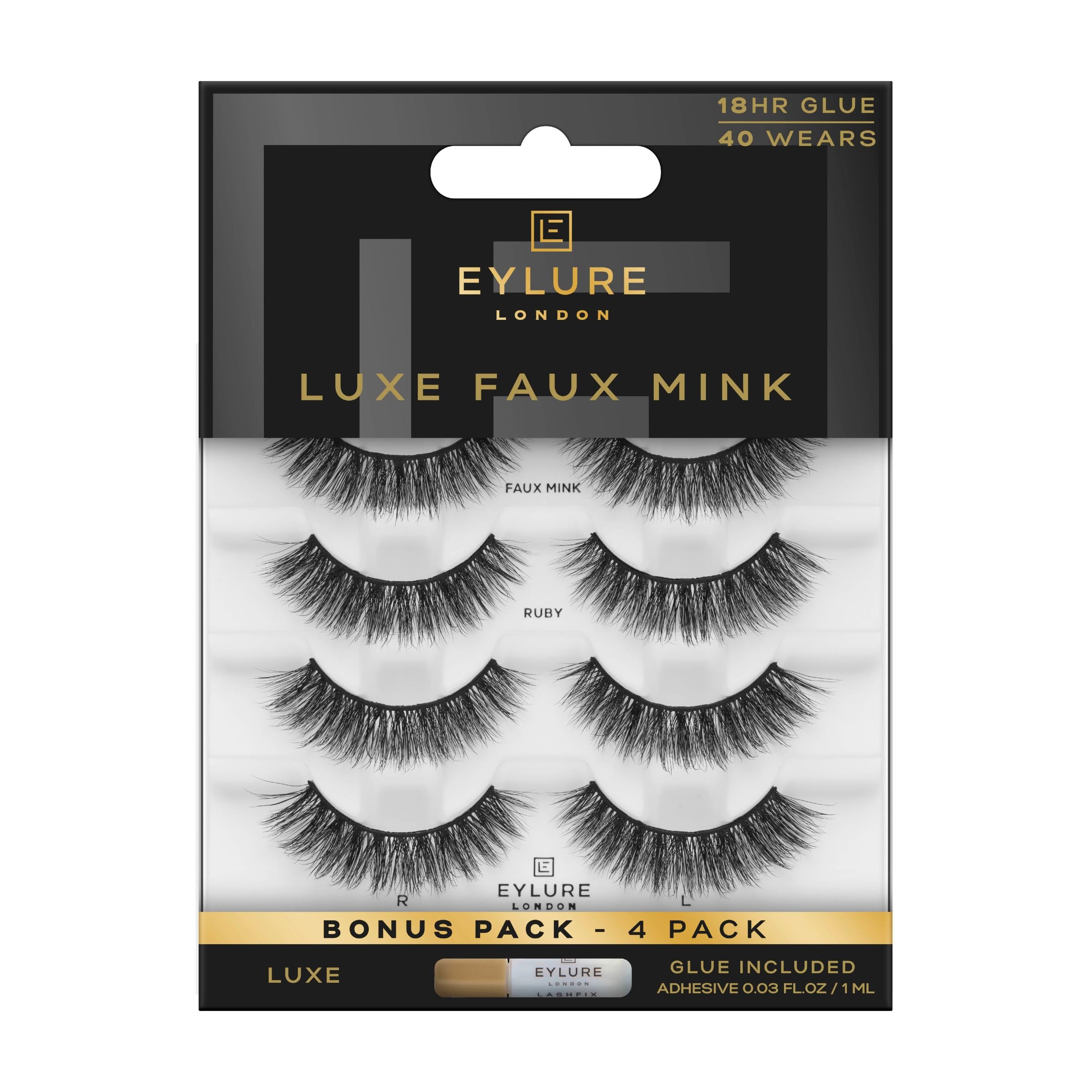 Eylure Luxe Faux Mink Ruby Eyelashes Multipack