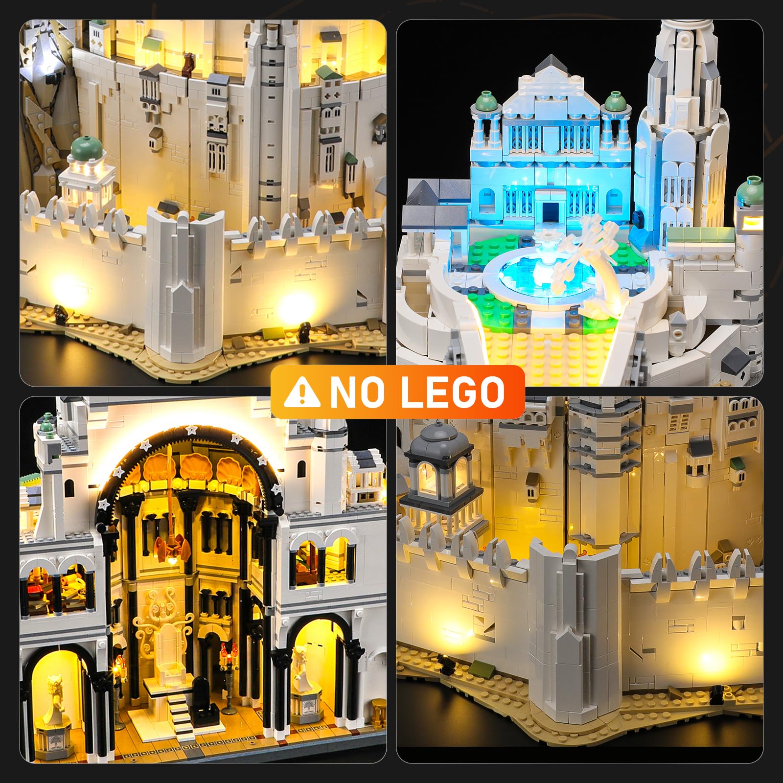 LIGHTAILING Światło LED kompatybilne z Lego-11377 Władca Pierścieni: Minas Tirith - łatwa instalacja, ukryte okablowanie, dekoracja domu i gotowe na prezent (model nie jest dołączony)