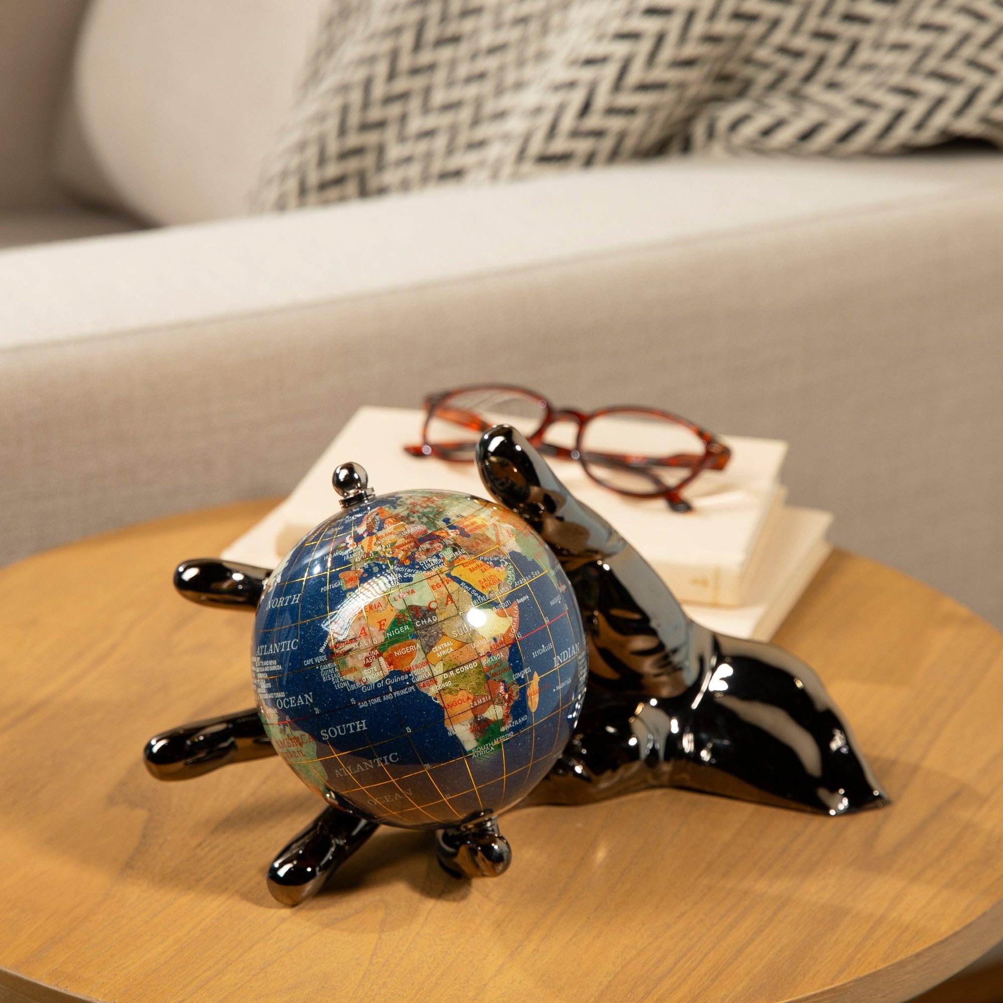Amazon.com: KALIFANO Gemstone Globe in Hand with Vibrant Polished