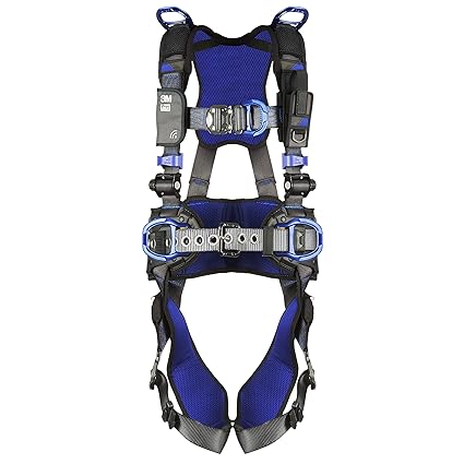 3M 1113705 DBI-SALA ExoFit X300 Climbing/Positioning/Rescue Safety Harness Fall Protection, OSHA, ANSI, Back, Hip, Front, and Shoulder D-Rings, Auto-Locking Quick Connect Leg and Chest Buckles, Medium