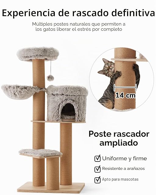 Foto 5 de 7 de FUKUMARU Rascador para gatos de 30 pulgadas de interior con pedestal