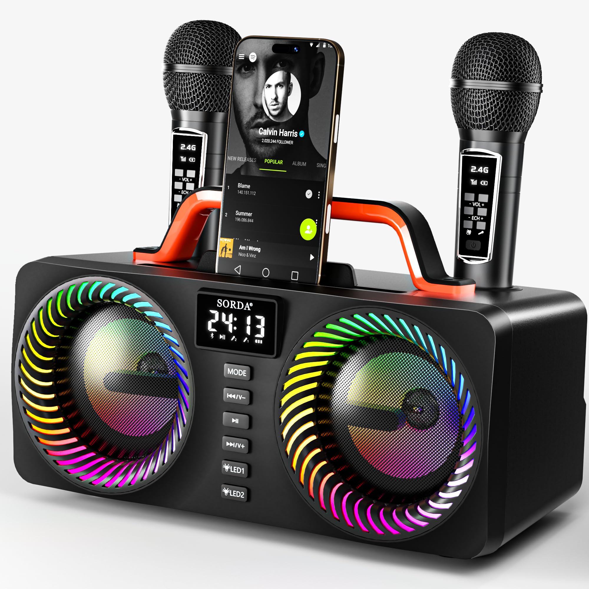 Amazon.com: SORDA Karaoke Machine for Adults & Kids, Portable 80W