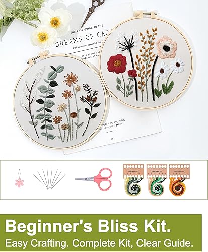 Miniatura 72 de Santune - Kit de bordado para adultos principiantes, kits de punto de cruz, patrones de mariposa e instrucciones (idioma español no garantizado)