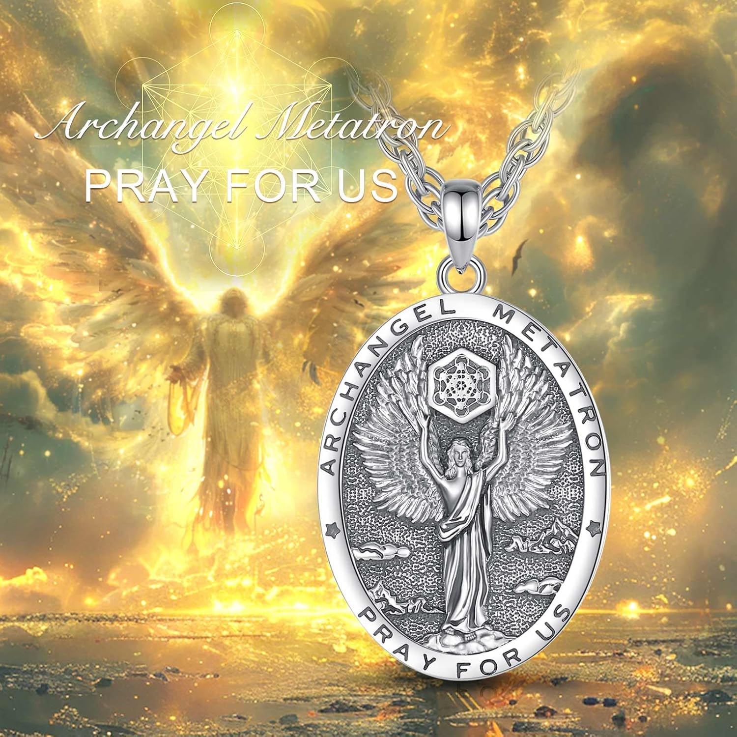 Vito 925 Sterling Silver Saint Necklaces for Women Men, St Michael/Crucifix/Caravaca/St Jude/Virgin Mary Pendant Patron Saint Amulet Medal Religion Jewelry Gift - Image 7