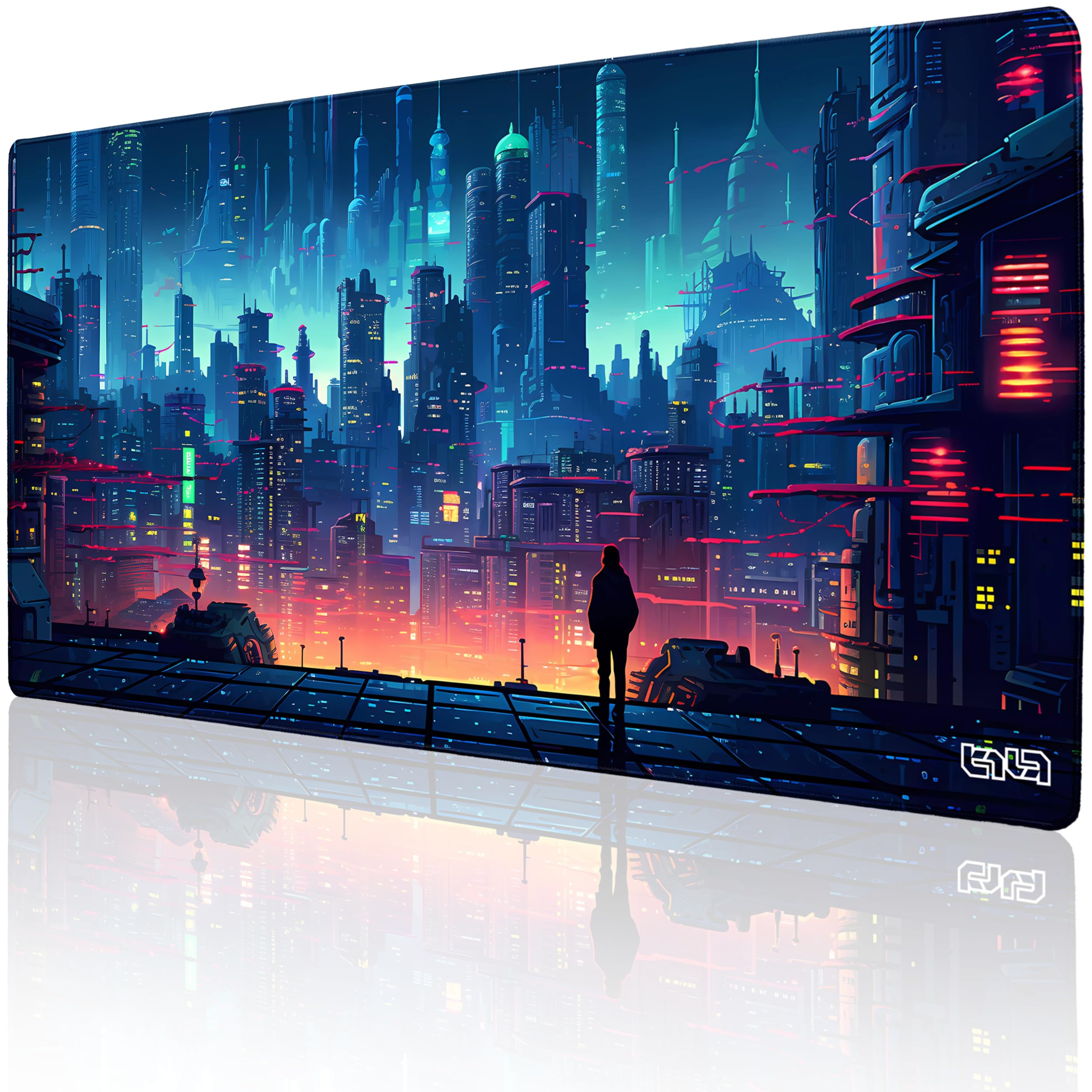 Tilt Gaming Muismat XXL 100x50 cm | Multifunctionele Mouse Pad | Grote en Antislip Desk Mat | Waterdichte Bureau Onderlegger | Verbetert Precisie en Snelheid (Aztec Echoes