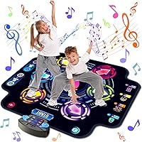 Upgraded KIZJORYA Dance Mat for Kids 3-10+: Light-Up Bluetooth Pad, 5 Speeds, 9 Levels, Family Dance Fun