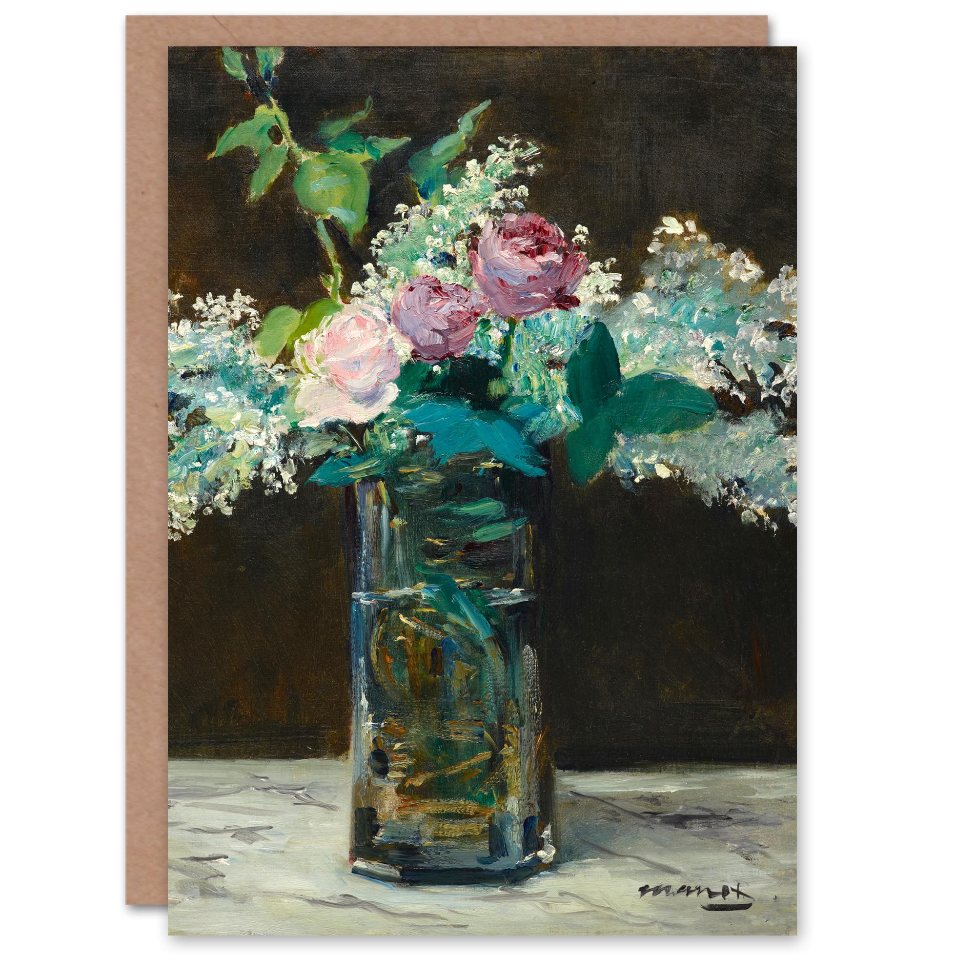 Artery8 Edouard Manet Art Card Vase of White Lilacs and Roses