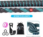 Coussin de jardin rétractable 50ft, Bâton de jardin extensible avec 10 Function Buzzle Hoses, 3/4'' Laiton massif, tuyau d'eau pour le jardinage, voiture, laver les animaux (Noir & Bleu)