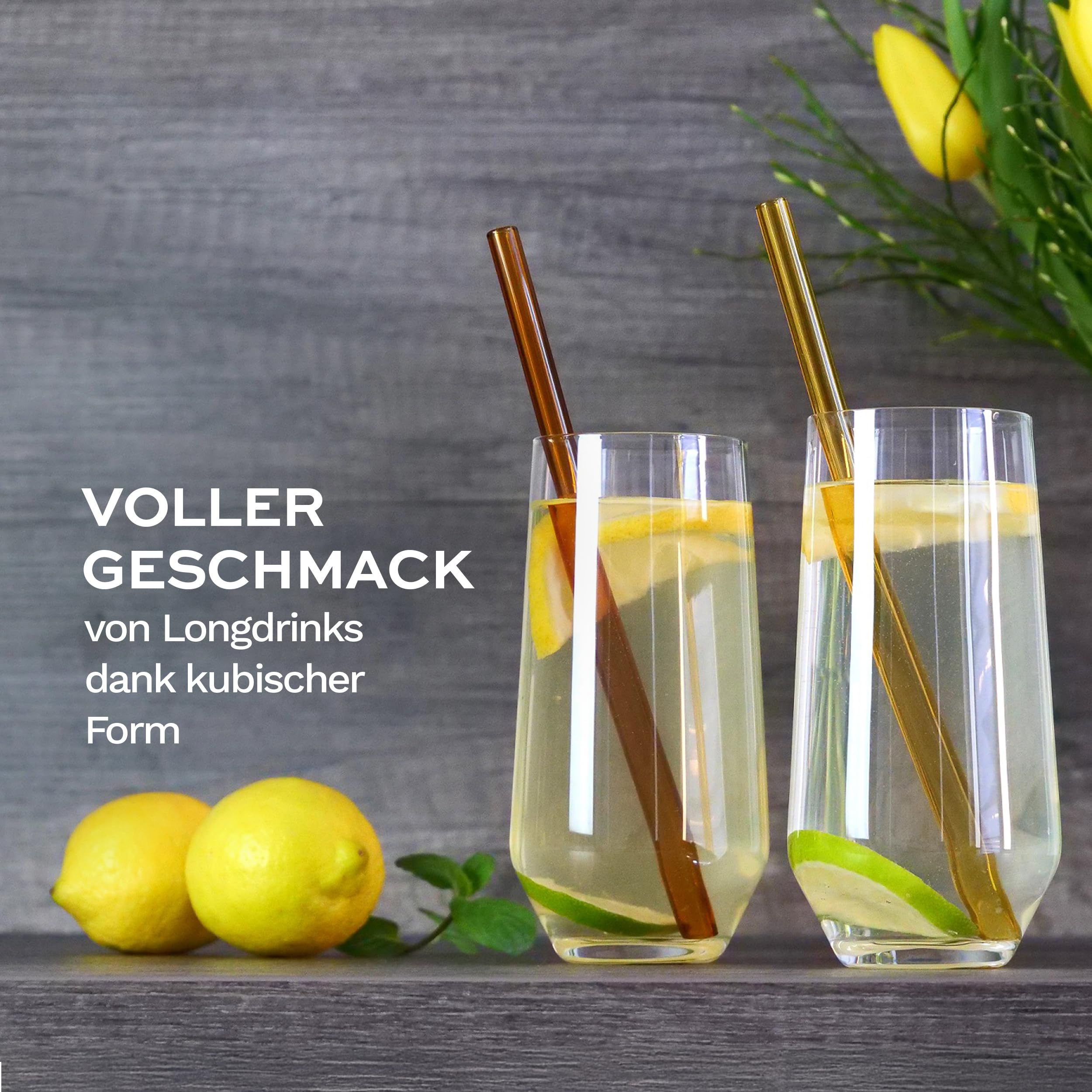 Stölzle Lausitz Longdrinkgläser Quatrophil 6er-Set – Elegante Longdrinkbecher und Cocktailgläser für Drinks – Bild 4