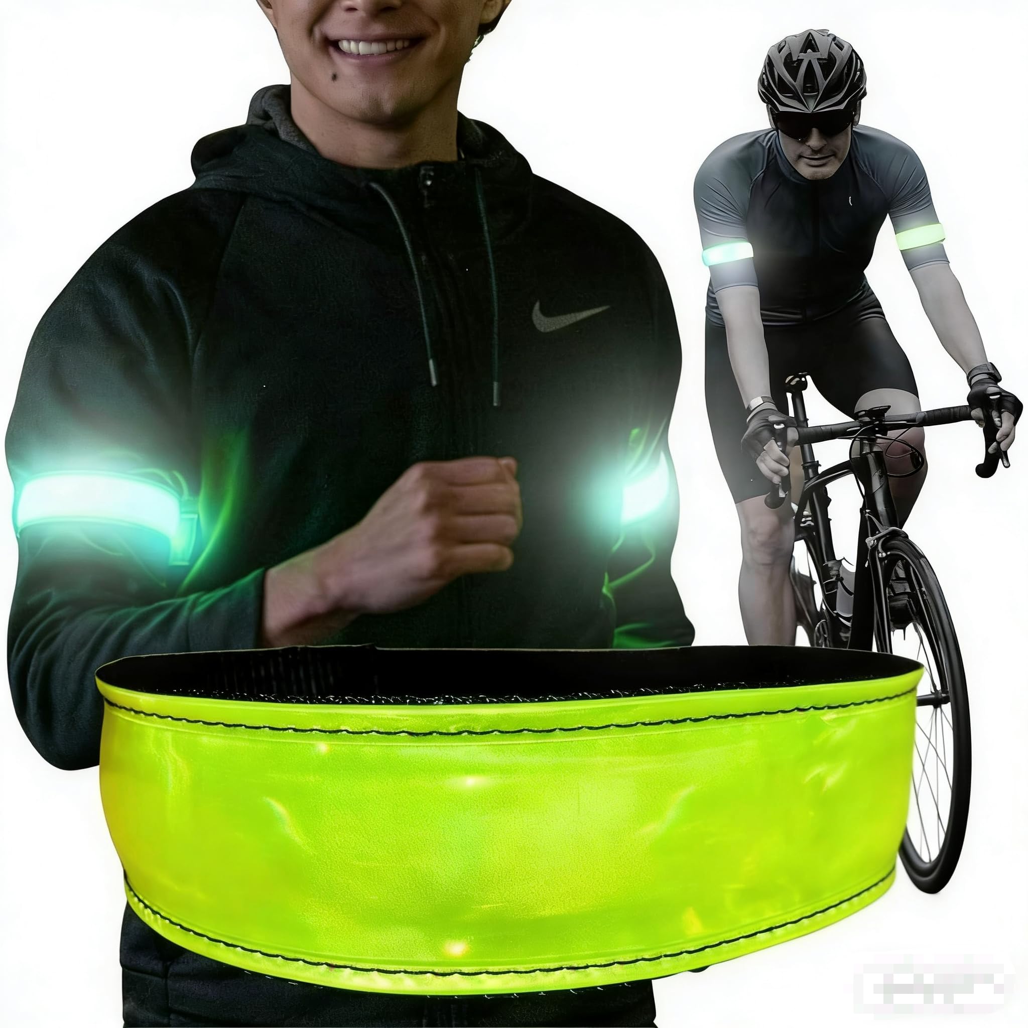 JUUMIIY 反射バンド ランニング ウォーキング 反射板 リフレクター (グリーン)