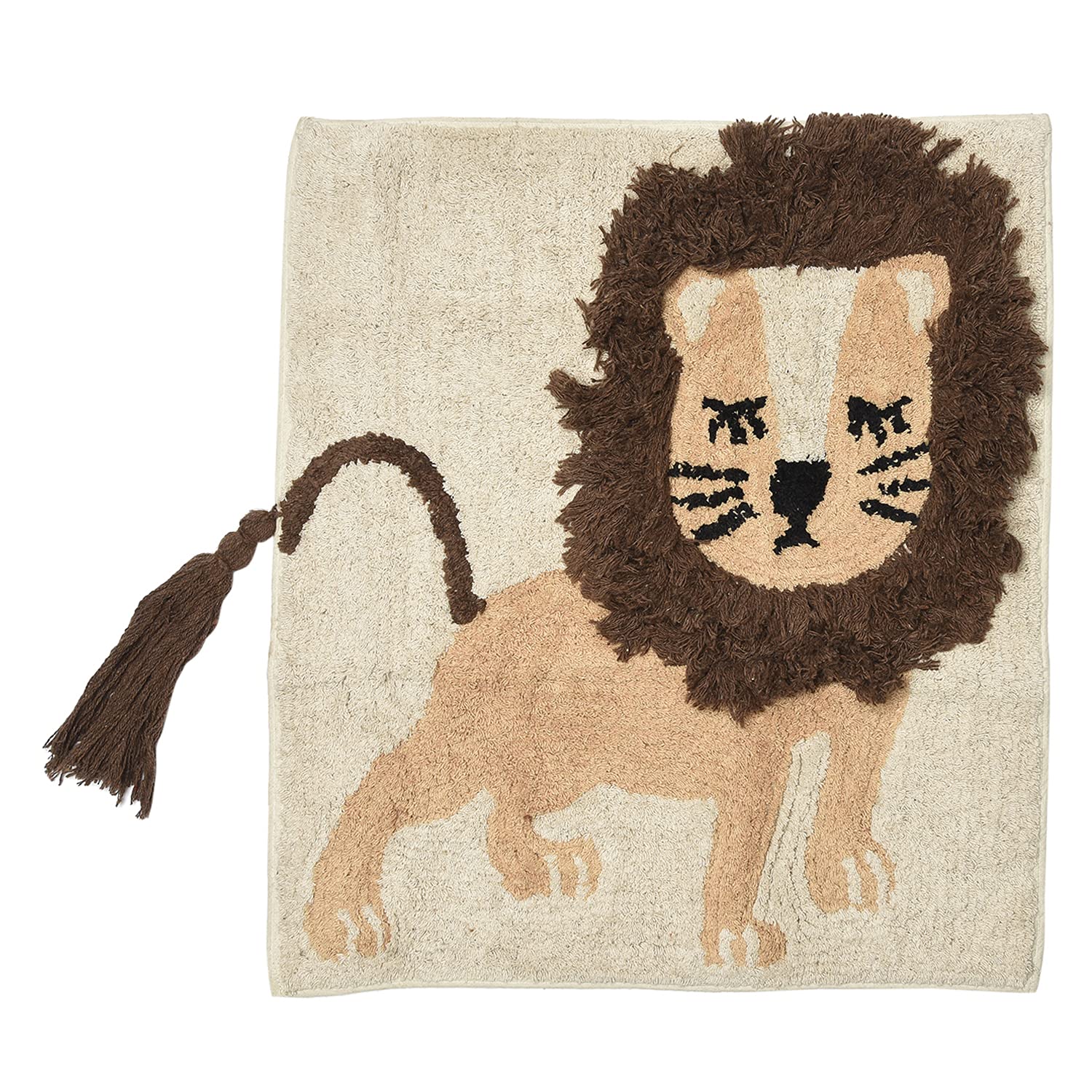 Pickle & Dot Lion Boys Bath Rug Mat - Anti-Slip Washable Kids Bathroom Decor -, Lion