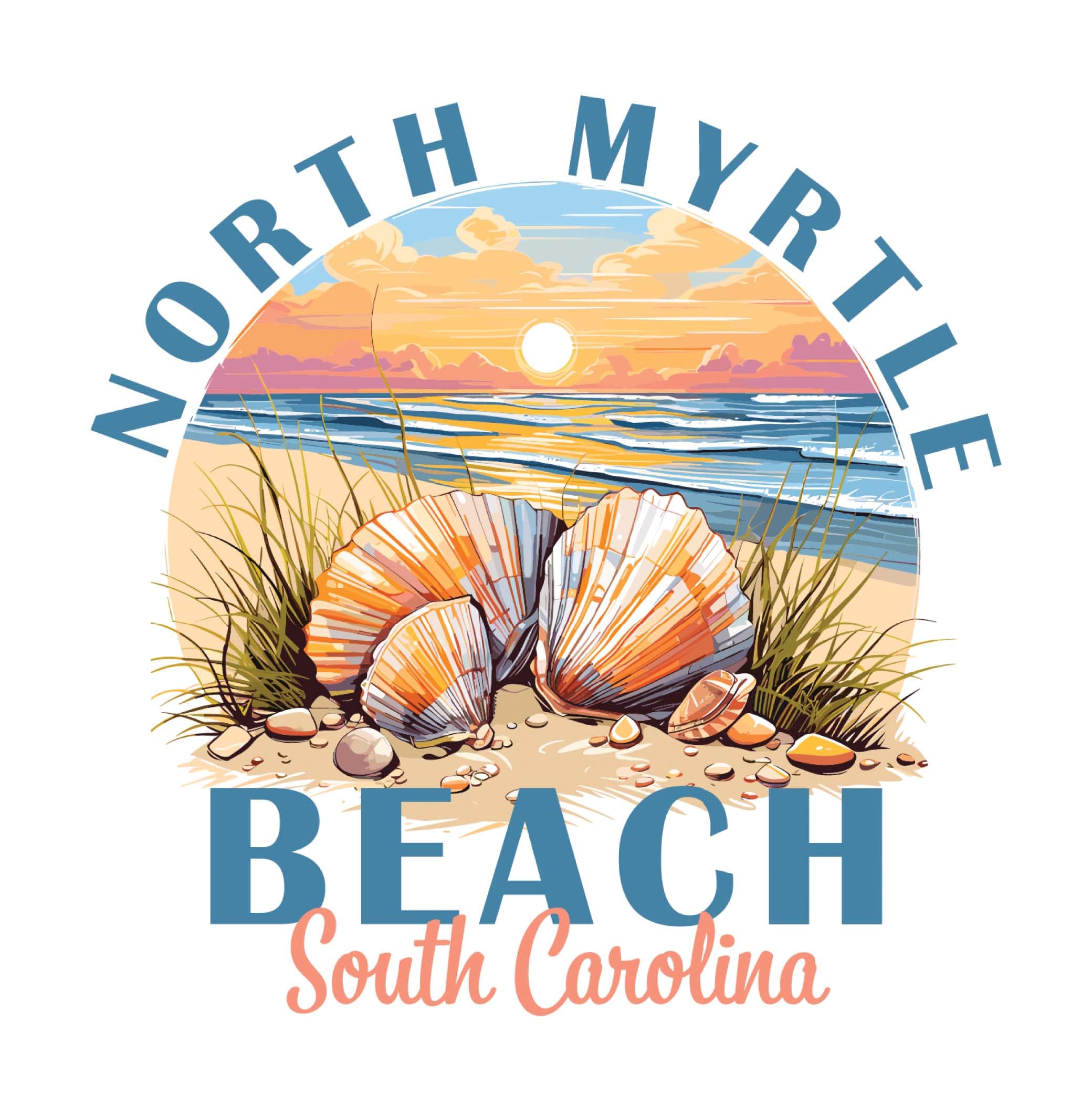 North Myrtle Beach Design B Souvenir Vinyl Decal Sticker 4-Inch