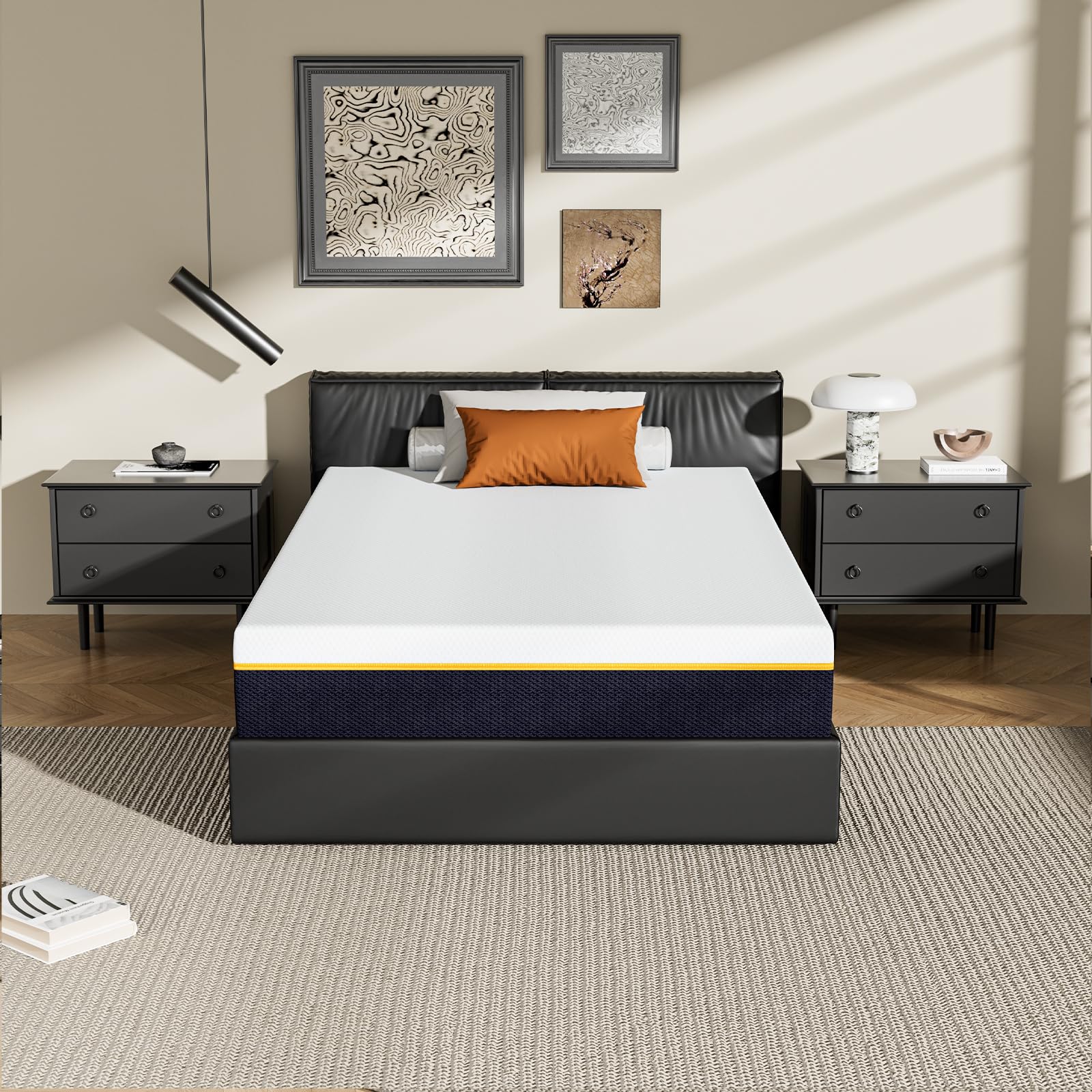 Stanew colchon 90 x 190 cm, con un Grosor de 17 cm, Cuenta con Espuma viscoelástica y Espuma de Fibra de carbón de bambú, y se Completa con una Funda de colchón extraíble y Lavable a máquina