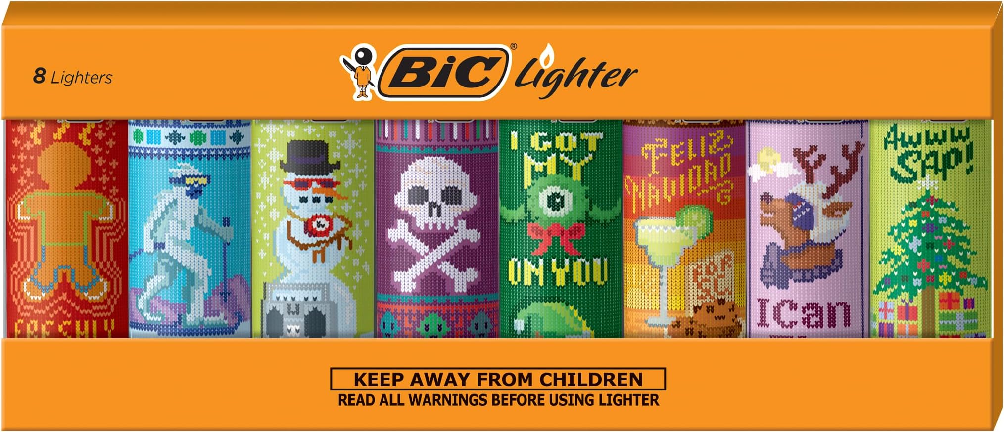 Special Edition Lighters, Holiday Must Haves, Holiday Series Collection, 8-Pack, America's Safest and Longest Lasting Lighter