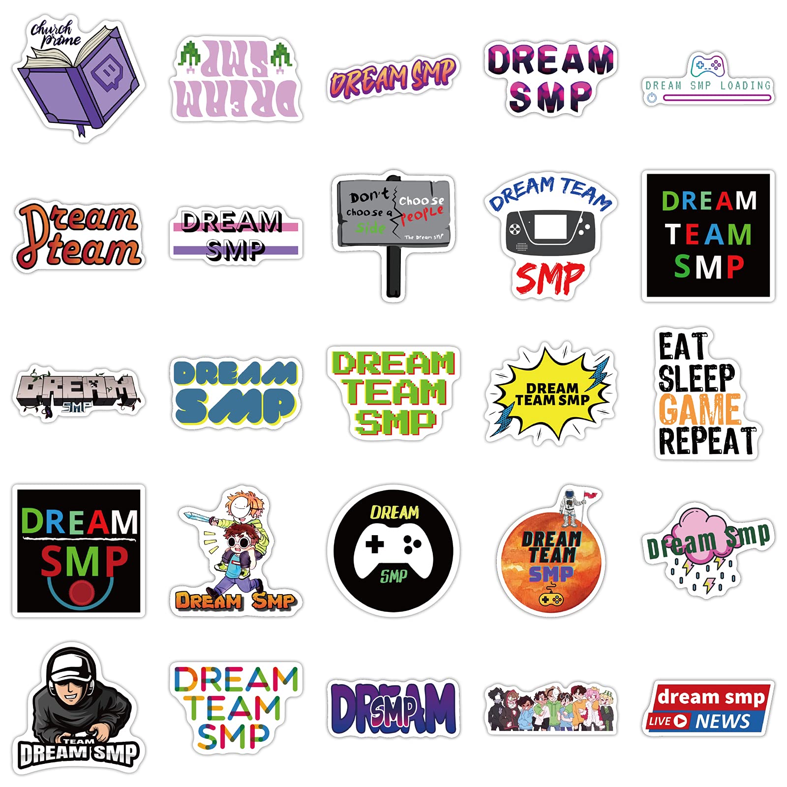 Amazon Com Hot Game Stickers Dream Smp Stickers 50 Pcak Vinyl Waterproof Stickers For Laptop Bumper Water Bottles Computer Phone Hard Hat Car Stickers And Decals Adults Kids Teens For Decals Dream Smp Toys Games