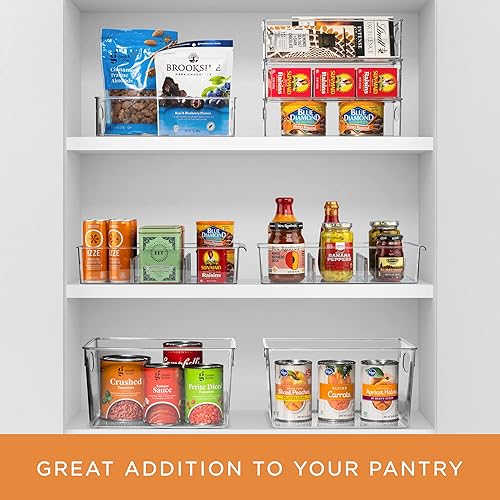 Miniatura 6 de Sorbus Paquete de 3 contenedores organizadores de aperitivos con tapas y 4 separadores extraíbles, organizador de paquetes de alimentos de plástico