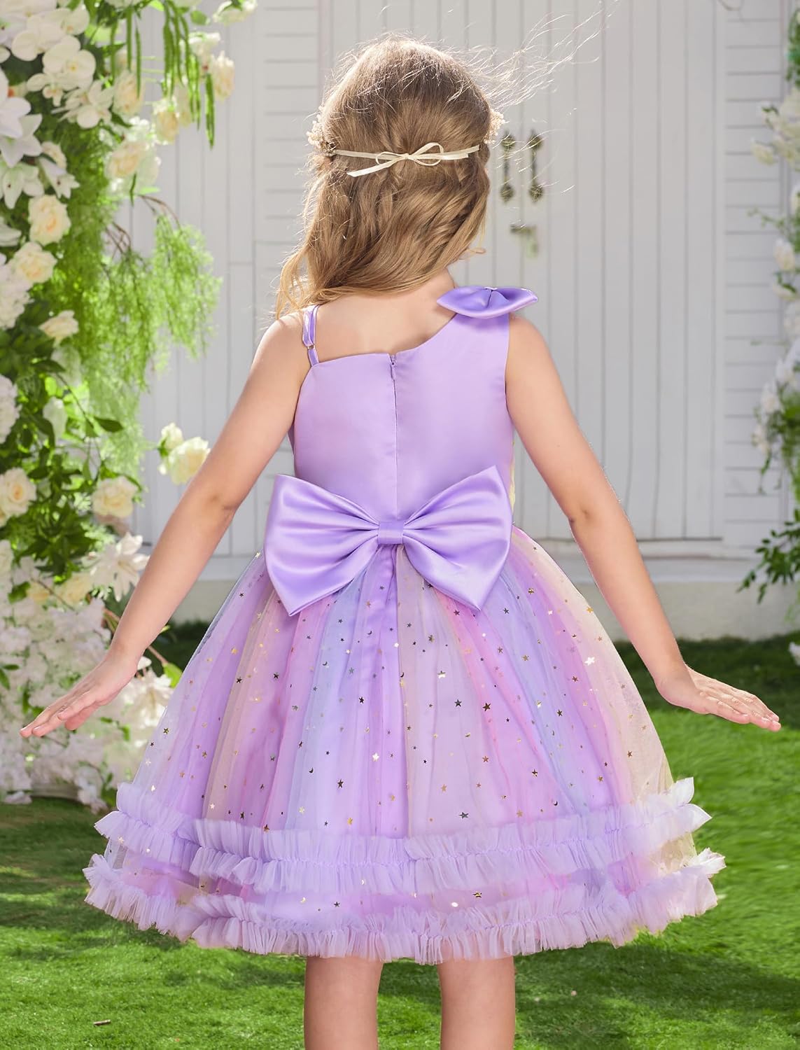 OBEEII Toddler Baby Girls Birthday 3D Butterfly Tulle Tutu Dress Bowknot Princess Party Photoshoot Wedding Flower Girl Dress
