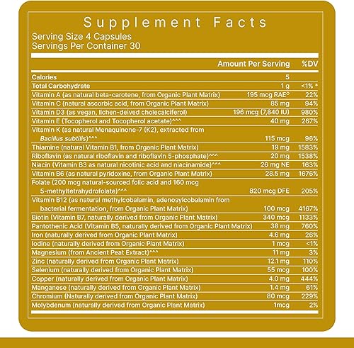 Miniatura 6 de Premier Research Labs Multi-Vitaminas - Soporte inmunológico, cerebral y cardíaco | con prebióticos y postbióticos | Cápsulas veganas para hombres y