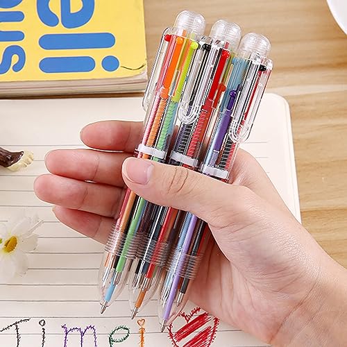Miniatura 14 de DAIKOYE 24 bolígrafos multicolor 6 en 1 de 0.020 in, 6 colores, de barril transparente, para oficina, suministros escolares, estudiantes, regalo