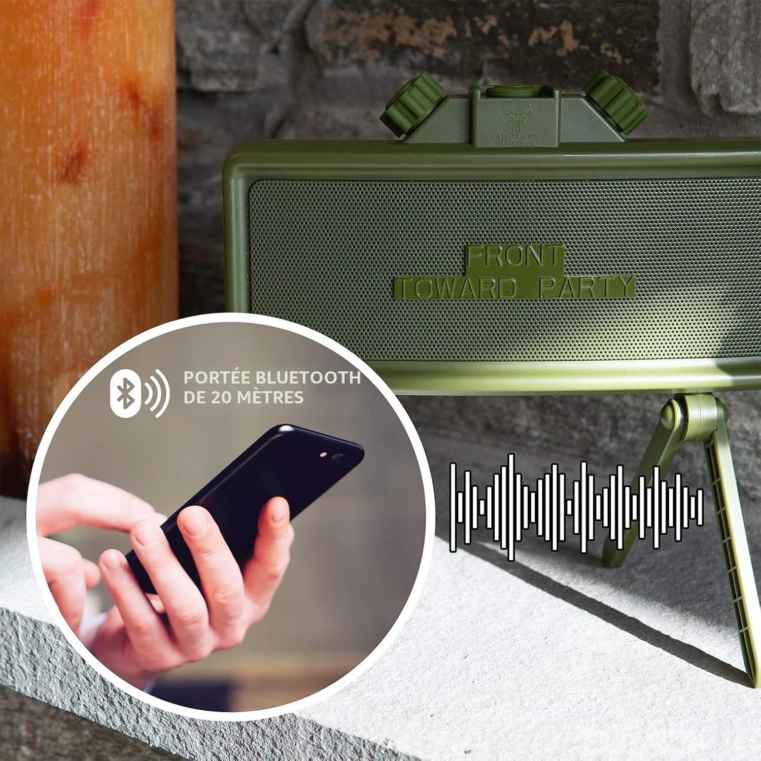 Claymore Enceintes Bluetooth portables | Son stéréo, haut-parleurs hauts-parleurs, audio Hi-Fi | Étanche, résistant à la poussière, aux chocs, haut-parleur intérieur et