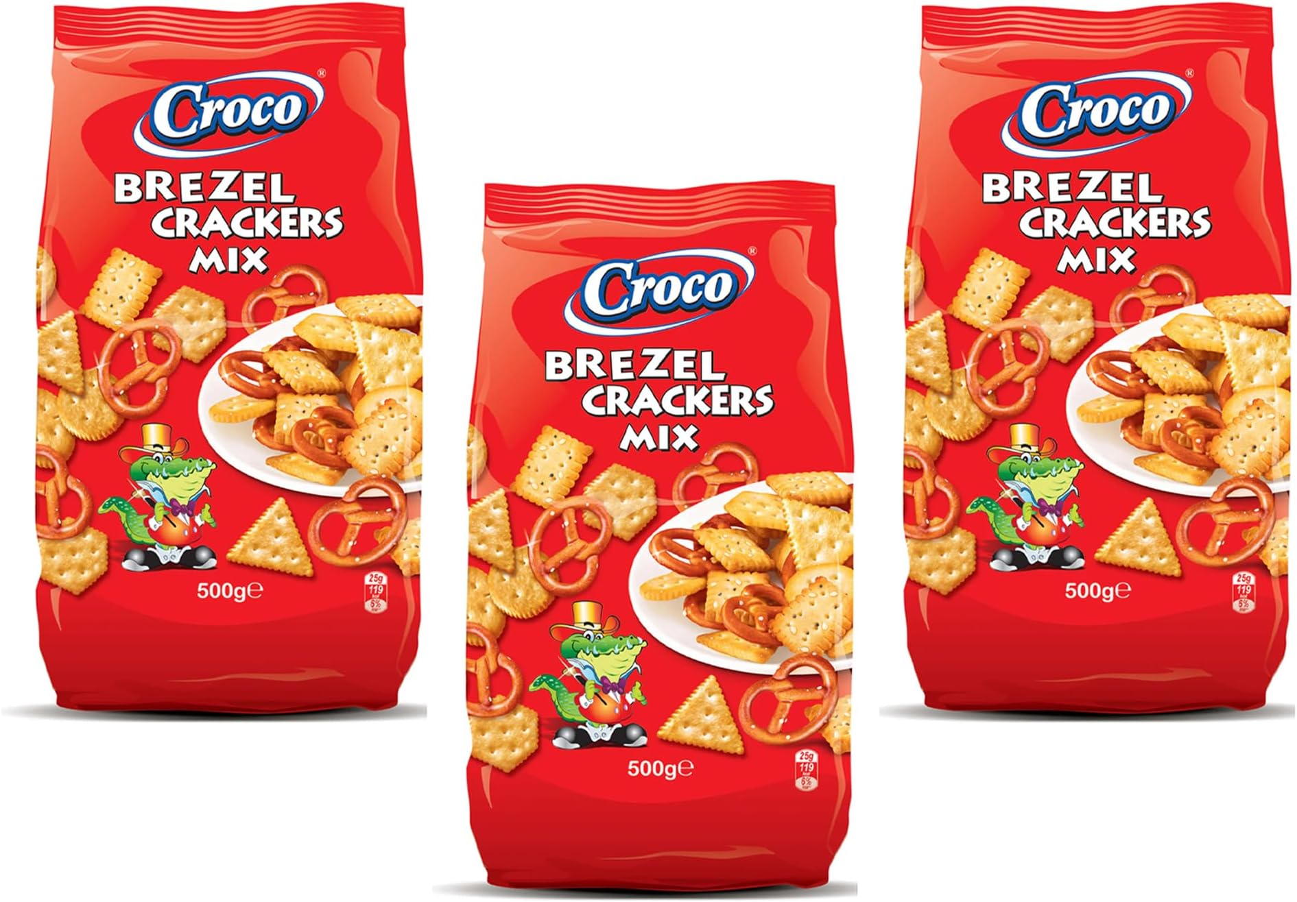 Croco Crackers (Brezel Crackers 500g, 3 Pack)